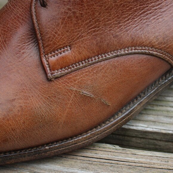 VTG 80s Church's Brown Plain Toe Derby, Men's size 8 F(wide) US, Made in England - Picture 5 of 13